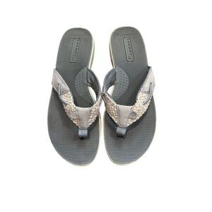 Sperry Women's Flip Flops Sandals Silver and Rope Size 10